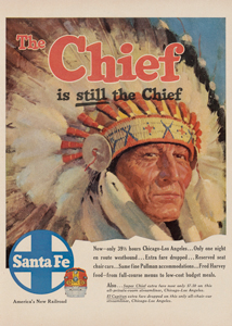Ad for Santa Fe Chief Railroad, 1947